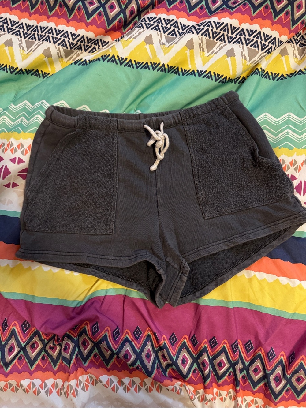 Casual Drawstring Women's Shorts - Charcoal